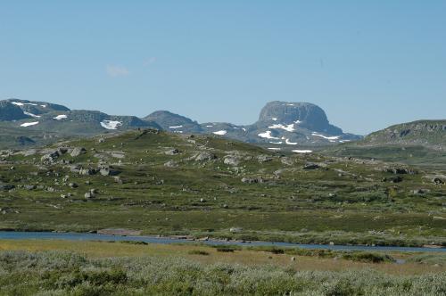 Blick auf Harteigen, höchster Berg der Hardangervidda